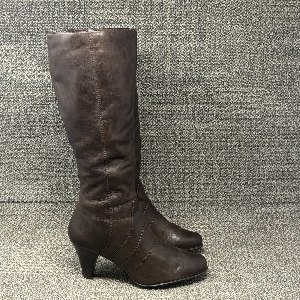 Born Crown W61231 Women's 8.5 Brown Leather Tall Knee High Heeled Boots
